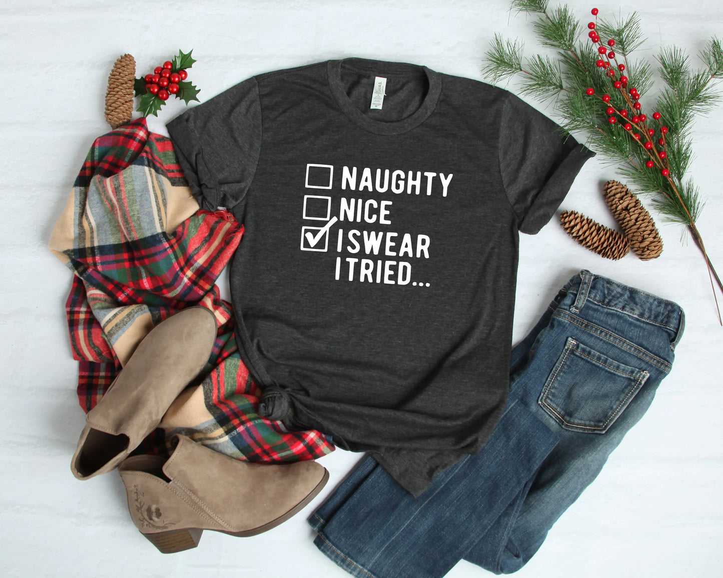 I Swear I Tried Shirt, Funny Christmas Shirts, Christmas Shirt