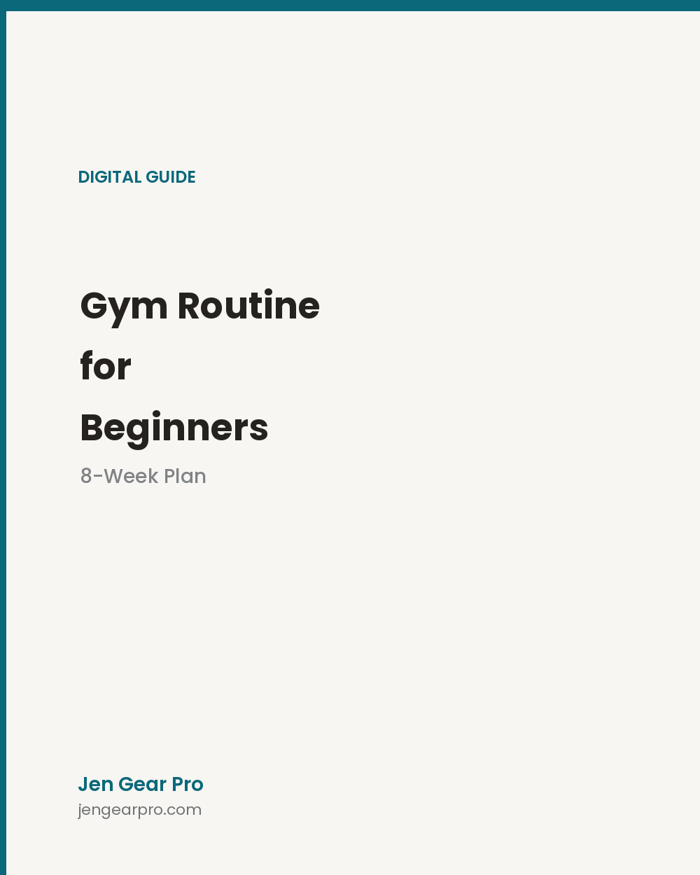 Gym Routine for Beginners - 8-Week Plan - Jen Gear Pro