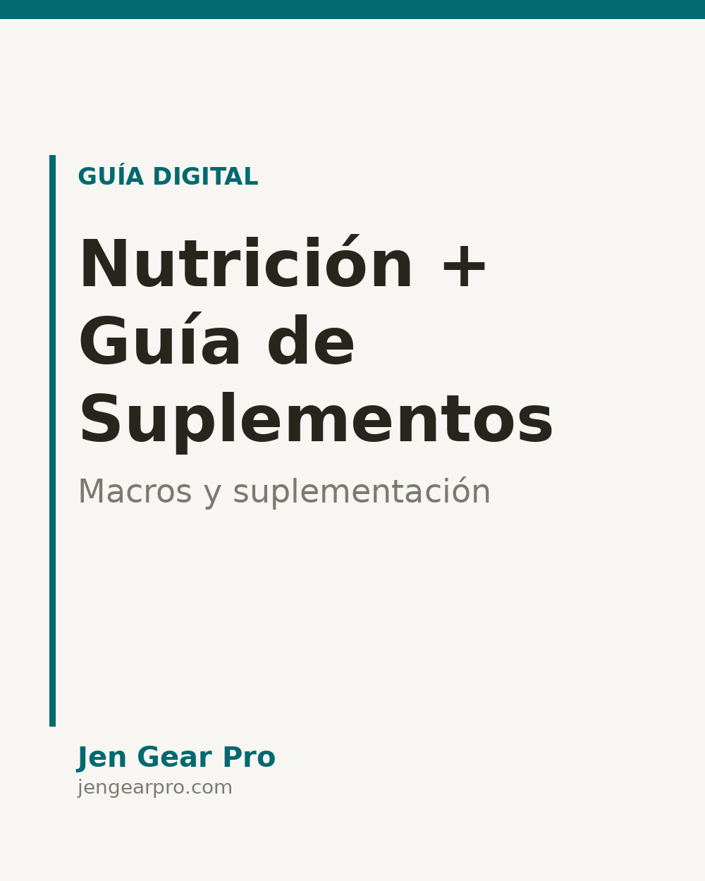 Guía de Nutrición + Suplementos
