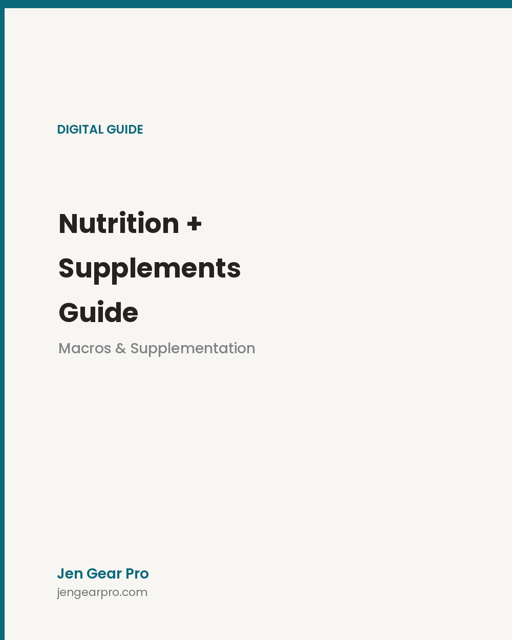 Nutrition + Supplements Guide - Macros & Supplementation - Jen Gear Pro
